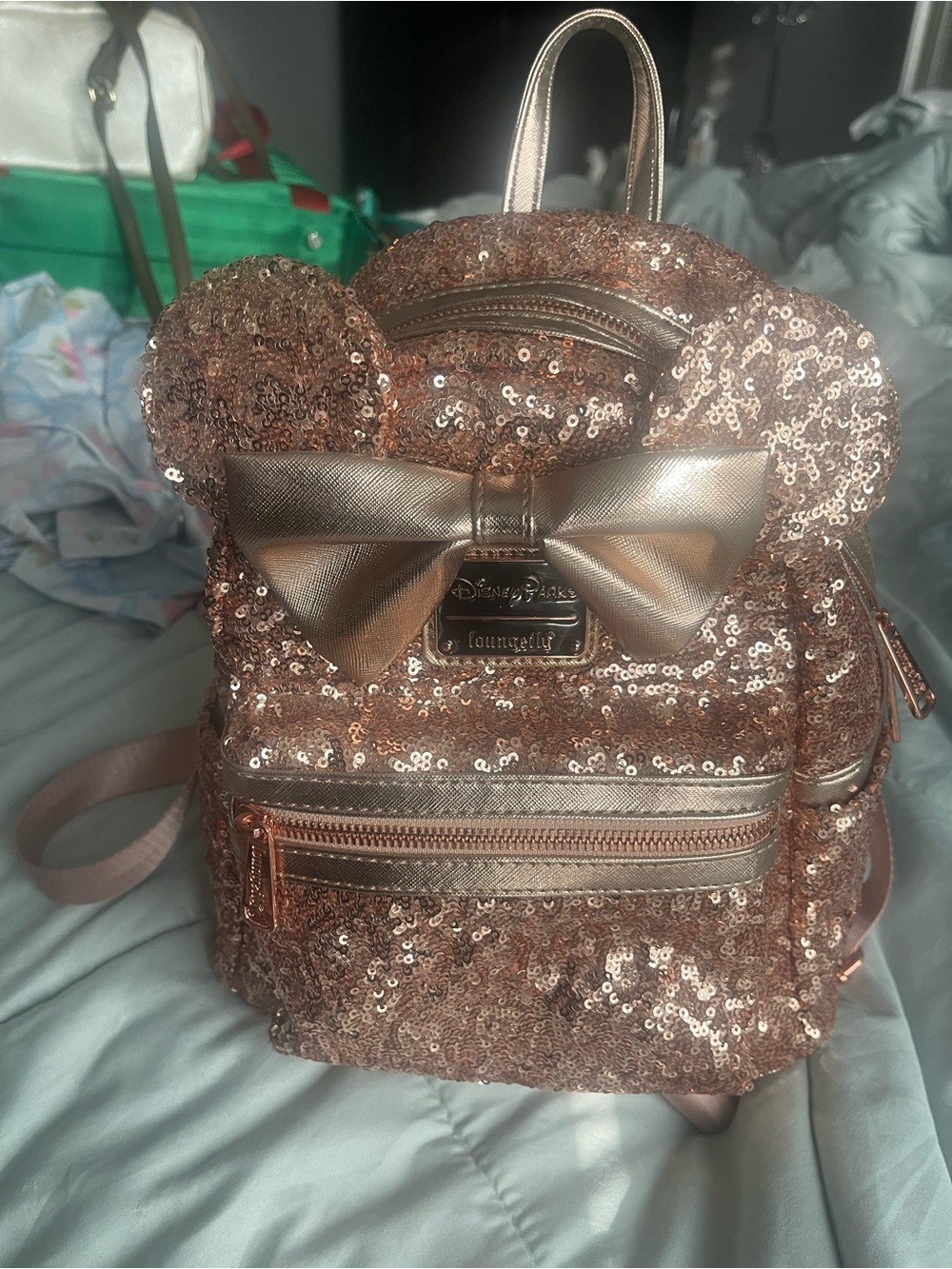 Loungefly Rose Gold Sequin Disney Mini Backpack